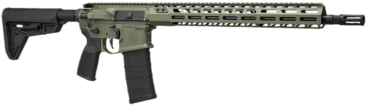 Sig Sauer RM400SDI16BMSGRN M400 SDI-X 5.56 NATO 30+1 16" Black Threaded Barrel Moss Green Cerakote Picatinny Rail Aluminum Receiver M-LOK Handguard 6 Position Magpul SL Black Synthetic Stock Reduced Angle Grip Ambidextrous - Image 3