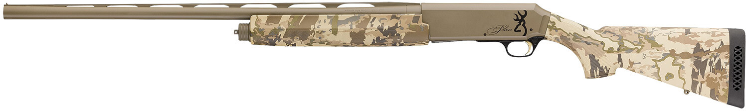 Browning 011440205 Silver Field 12 Gauge Semi-Auto 3.50" 4- 2.75" Shells 26" Flat Dark Earth Cerakote Vent Rib Barrel Flat Dark Earth Cerakote Semi-Humpback Aluminum Receiver Fixed AURIC Camo Textured Composite Stock - Image 2