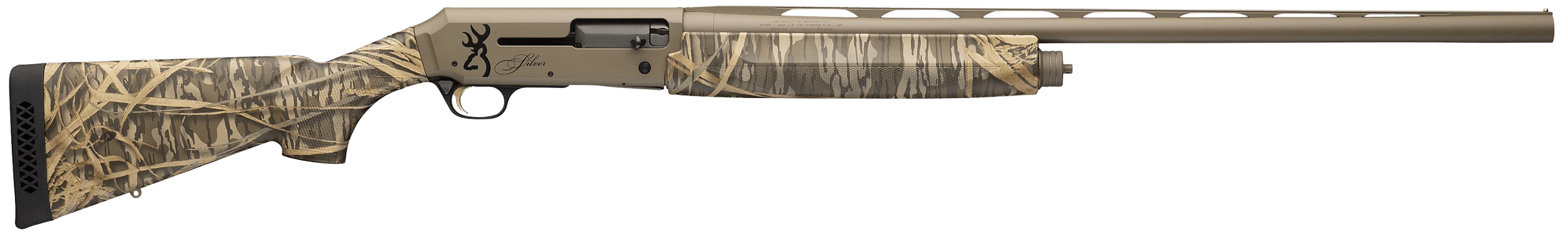 Browning 011439205 Silver Field 12 Gauge Semi-Auto 3.50" 4- 2.75" Shells 26" Flat Dark Earth Cerakote Vent Rib Barrel Flat Dark Earth Cerakote Semi-Humpback Aluminum Receiver Fixed Mossy Oak Original Shadow Grass Textured Composite Stock