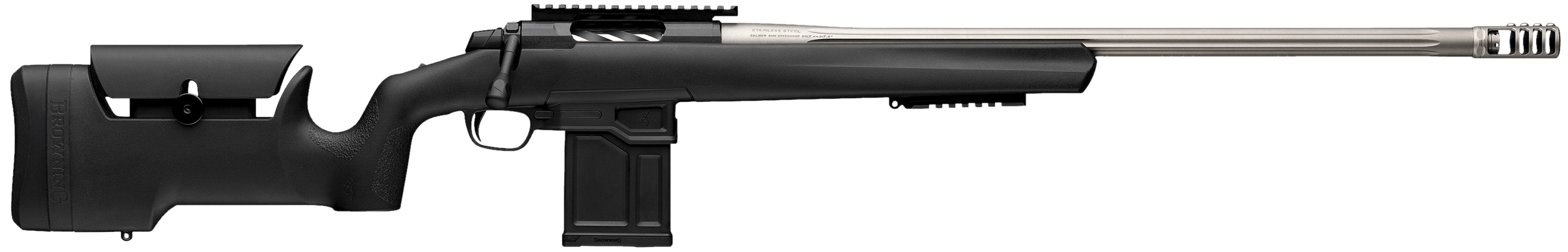 Browning 036094291 X-Bolt 2 Target Max 6mm Creedmoor 10+1 24" Satin Gray Fluted Threaded Barrel Matte Blued Picatinny Rail Steel Receiver Picatinny Rail Forend Adj Comb & LOP Black Composite Stock