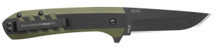 Outdoor Edge VX430BC Razor VX4 EDC Four 3" Folding Plain Black Oxide 420J2 SS Blades Black/Green Textured G10 Handle