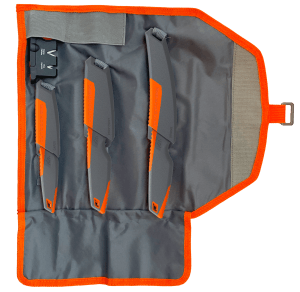Outdoor Edge VNTX4C Vantex 3" Caping/3.50" Drop Point/5" Boning Fixed Plain Titanium Coated 7Cr17MoV SS Blades Orange/Gray Textured GFN Handle