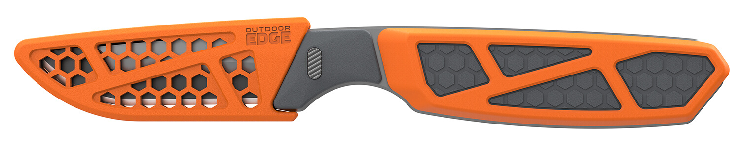 Outdoor Edge APX255C Razor APX 2.50" Fixed Plain 420J2 SS Blade Blaze Orange Handle - Image 2