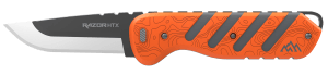 Outdoor Edge HTX30B6C Razor HTX 3" Folding Drop Point Plain Fixed 420J2 SS Blade Orange/Gray TPR Handle