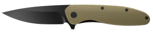 Outdoor Edge VD1C Viddux 3.15" Folding Drop Point Plain Black Oxide 4Cr14MoV Blade Green Textured GFN Handle