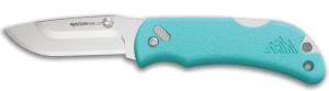 Outdoor Edge RMS222C RazorMini 2.20" Folding Plain 420J2 SS Blade Aqua ABS Polymer Handle