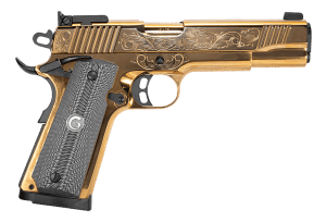 Girsan 390093 MC1911 S Lux 45 ACP 8+1 5ā³ Gold Plated PVD Steel Barrel Gold Finish Engraved Serrated w/Engraving Steel Slide Gold Plated Steel Frame Black G10 Grip Girsan 390093 MC1911 S Lux 45 ACP 8+1 5ā³ Gold Plated PVD Steel Barrel Gold Finish Engraved Serrated w/Engraving Steel Slide Gold Plated Steel Frame Black G10 Grip