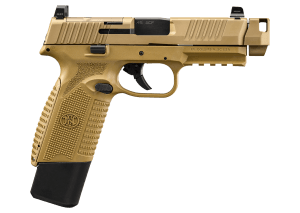 FN 66102138 510 MRD Compensated 45 ACP 10+1 4.43" Black Threaded Barrel Flat Dark Earth PVD Optic Ready/Serrated Stainless Steel Slide Flat Dark Earth Polymer Frame w/Picatinny Rail Interchangeable Backstrap Grip Ambidextrous