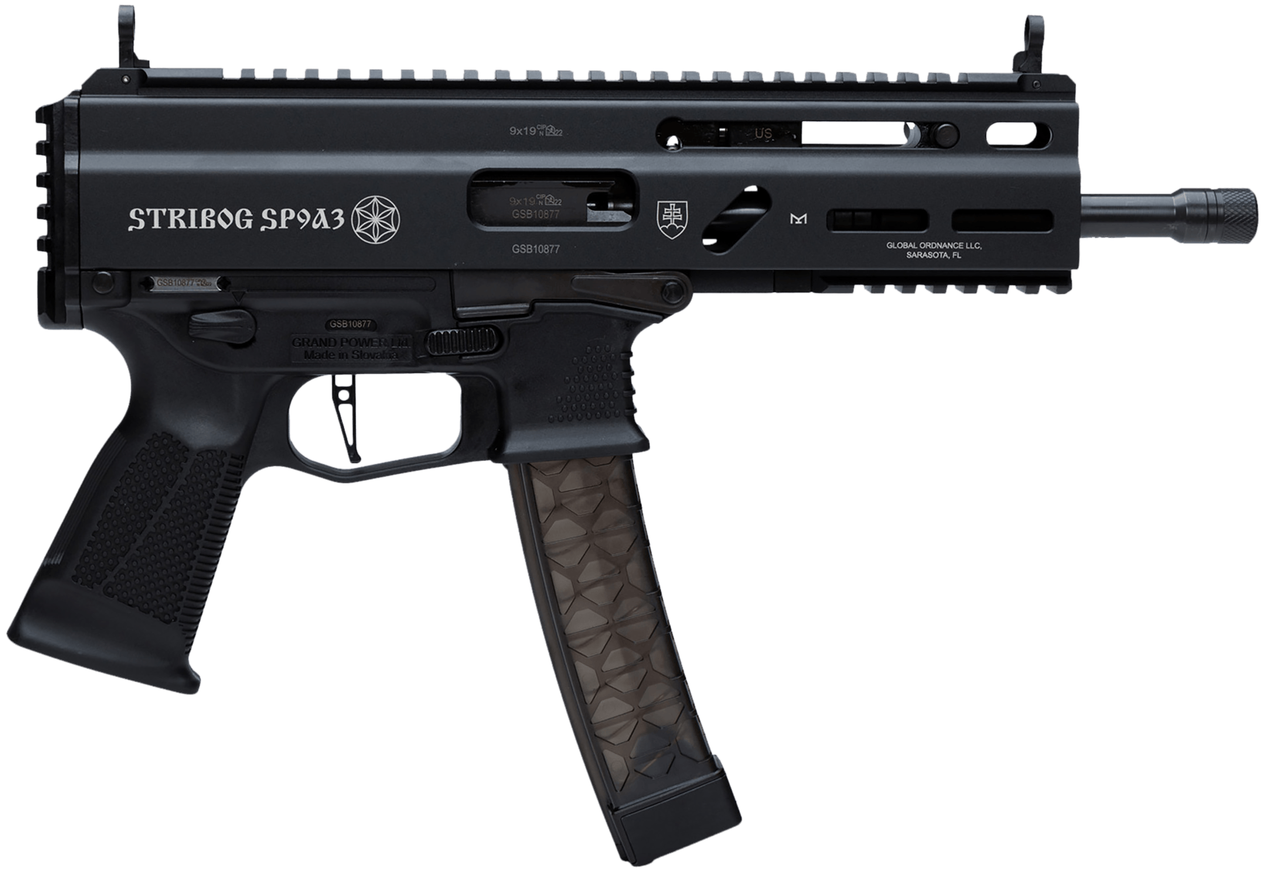 Global Ordnance LLC 8588005808538 Grand Power Stribog SP9A3 9mm Luger 30+1 Black