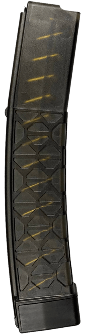 Global Ordnance LLC 8588005940191 Stribog 30rd Curved 9mm Translucent Smoke Polymer