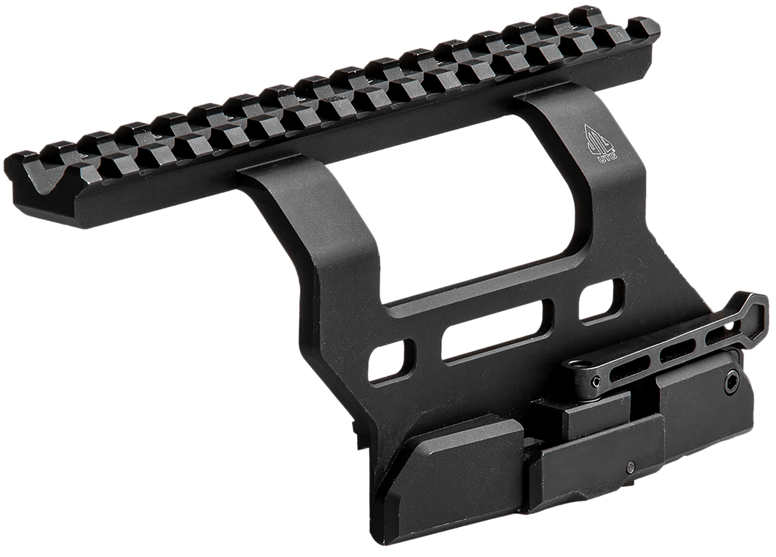 Leapers MTUAK01 Quick-Detachable AK Side Mount Matte Black Anodized Aluminum 6.69" Long