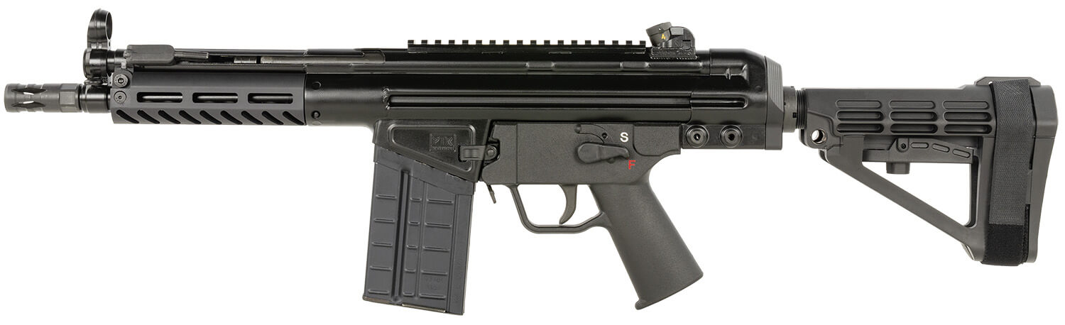 PTR PDWR BR 308 Win 20+1 8.50" Black Nitride Heavy Contour Threaded Barrel Black Parkerized Aluminum Picatinny Rail Receiver SB Tactical Brace Black Polymer Grip - Image 2
