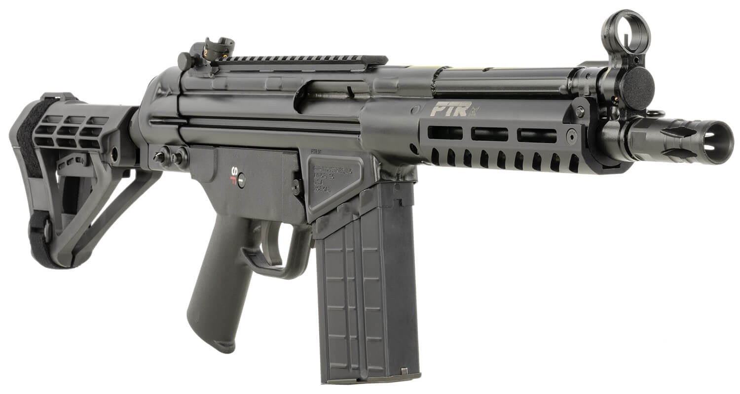 PTR PDWR BR 308 Win 20+1 8.50" Black Nitride Heavy Contour Threaded Barrel Black Parkerized Aluminum Picatinny Rail Receiver SB Tactical Brace Black Polymer Grip - Image 3