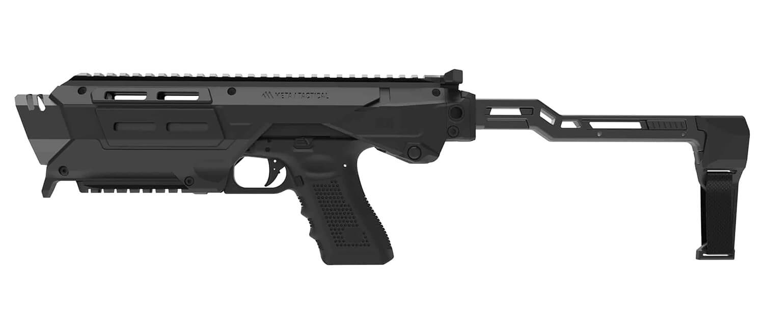 Meta Tactical Llc MX1-PS-BK MX-1 Conversion Kit Compatible w/Glock Aluminum Frame w/M-LOK & Picatinny Rail Black Polymer Folding Stabilizer - Image 2