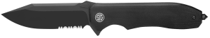 Eikonic Knife Company VA9BBS Validus 3.78" Folding Drop Point Part Serrated Black PVD M390 Steel Blade 4.76" Black Textured G10 Handle