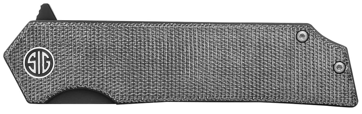 Eikonic Knife Company TS8BB Tsuru 3.30" Folding Tanto Plain Black PVD 154CM SS Blade 4.20" Salt & Pepper Micarta Handle - Image 3