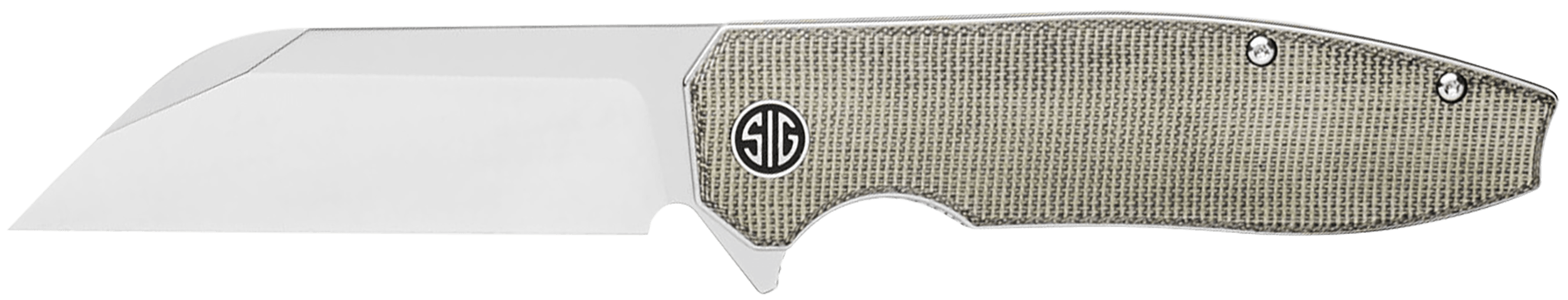 Eikonic Knife Company KA7SG Karak 3.25" Folding Wharncliffe Plain Black PVD Nitro-V Blade 4" Green Canvas Micarta Handle