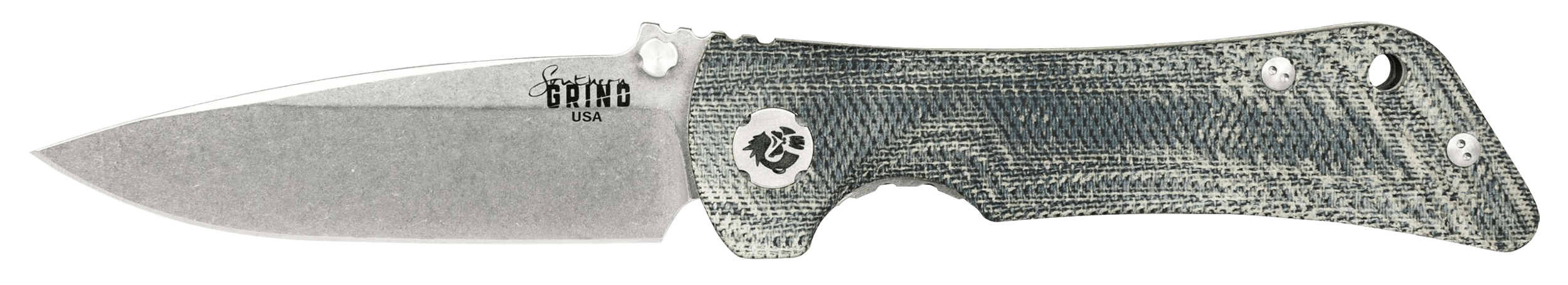 Southern Grind SG06130026 Spider Monkey 3.25" Folding Drop Point Plain CPM MagnaCut Steel Blade 4.19" Denim Micarta