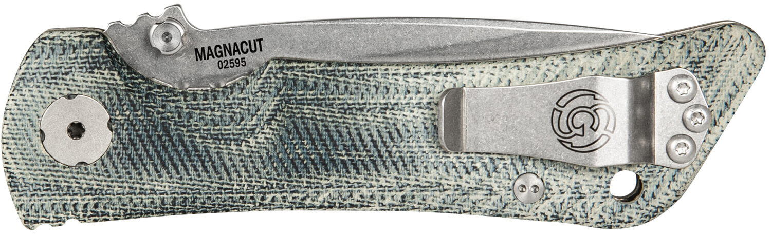 Southern Grind SG06130026 Spider Monkey 3.25" Folding Drop Point Plain CPM MagnaCut Steel Blade 4.19" Denim Micarta - Image 3