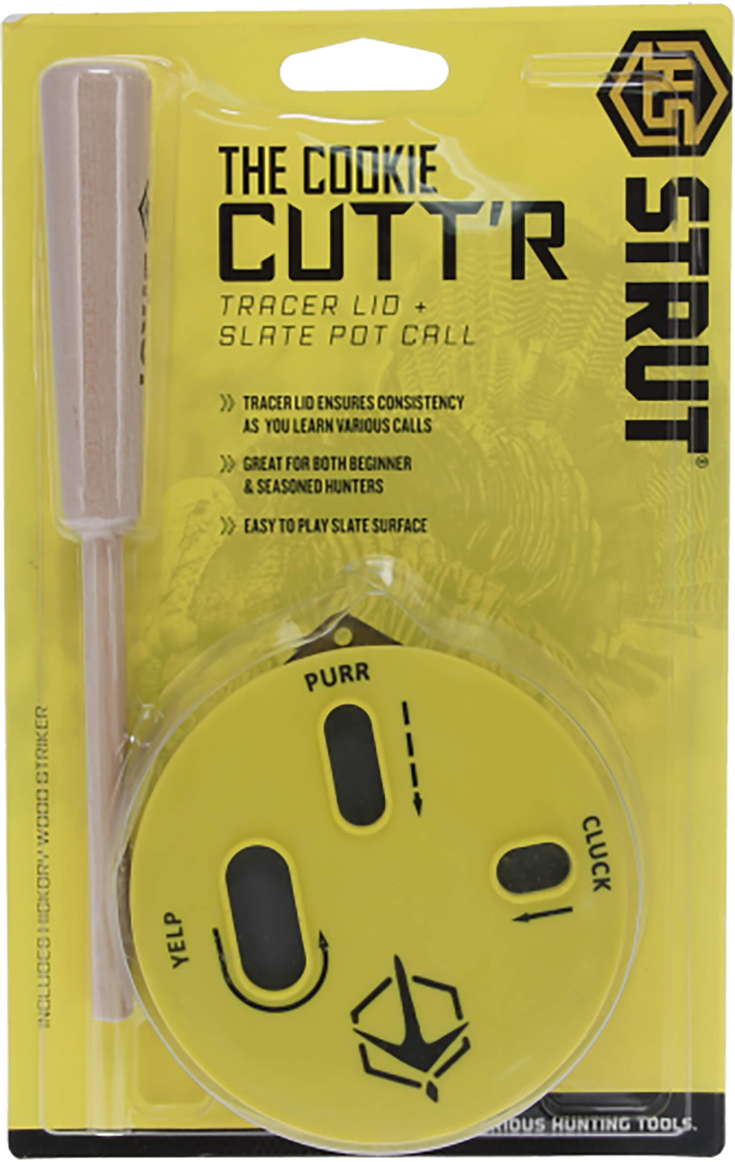 Hunters Specialties HSSTR100039 The Cookie Cutt'r Pot Call Attracts Turkey Species Yellow - Image 3