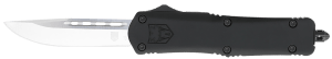 CobraTec Knives MBFS3DNS FS-3 Medium 3" OTF Drop Point Plain D2 Steel Blade 4.50" Black Aluminum Alloy Handle