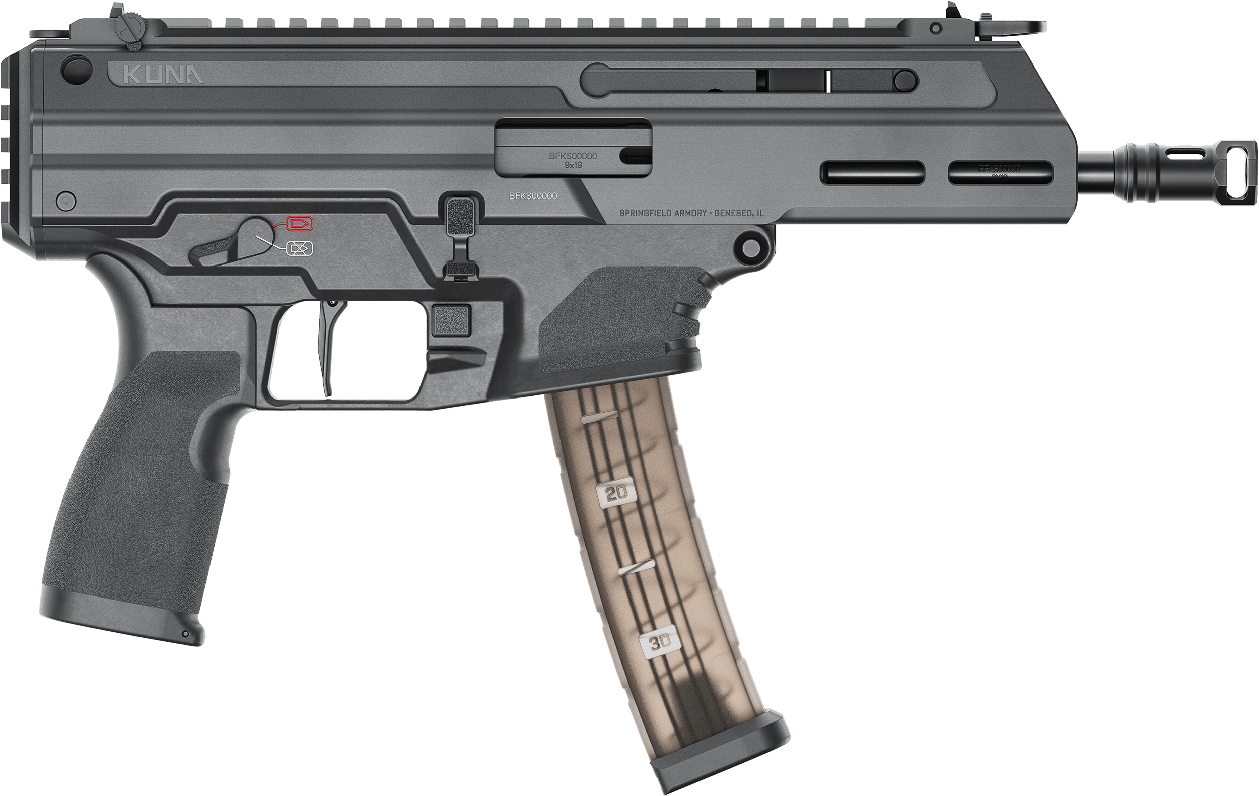 Springfield Armory KN9069B Kuna 9mm Luger 30+1 6.12" Black Melonite Steel Barrel M-LOK Handguard Black Hardcoat Anodize Aluminum/Polymer Picatinny Rail Receiver Picatinny Rail End Plate AR Style Grip