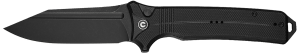 Civivi Knives C23080-1 Neurohaptic EDC 3.74" Folding Clip Point Plain Black Stonewashed Nitro-V Steel Blade Black Textured G10 Handle