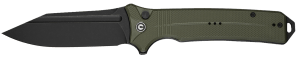 Civivi Knives C23080-3 Neurohaptic EDC 3.74" Folding Clip Point Plain Black Stonewashed Nitro-V Steel Blade OD Green Textured G10 Handle