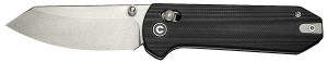 Civivi Knives C23073-1 Yonder 2.88" Folding Spey Point Plain Stonewashed 14C28N Steel Blade Black Textured G10 Handle