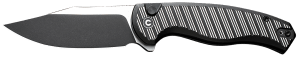Civivi Knives C23040B-1 Stormhowl 3.30" Folding Clip Point Plain Black Stonewashed Nitro-V Steel Blade Milled Black Aluminum Handle