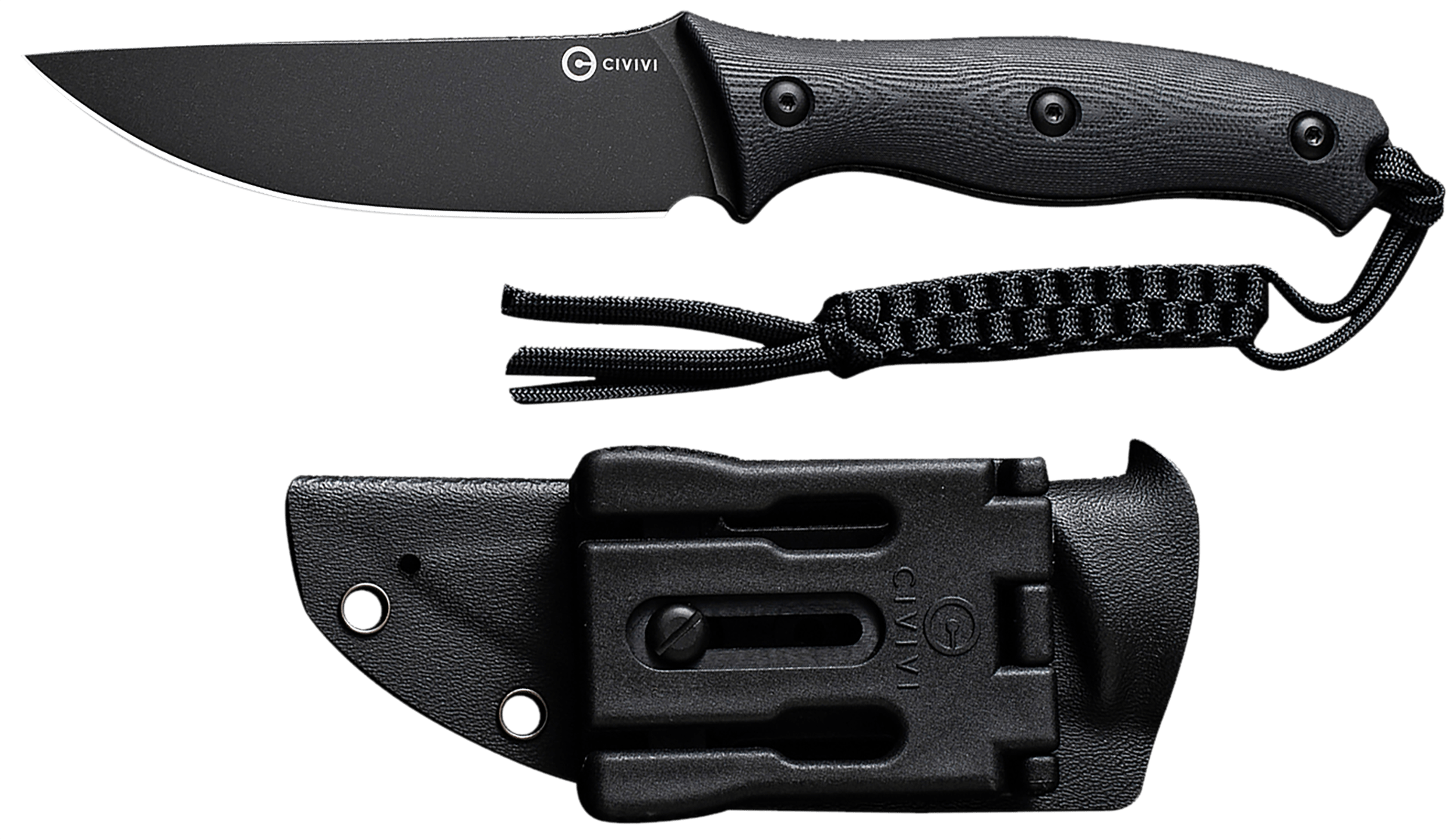 Civivi Knives C23041-1 Stormridge 3.92" Fixed Straight Back Plain Black Stonewashed Nitro-V Steel Blade Black Textured G10 Handle