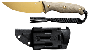 Civivi Knives C23041-2 Stormridge 3.92" Fixed Straight Back Plain Desert Tan Stonewashed Nitro-V Steel Blade Tan Textured G10 Handle