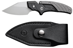 Civivi Knives C21036-3 Typhoeus 2.27" Adjustable Fixed Stonewashed Plain 14C28N Steel Blade 3.98" Black/Gray Textured Aluminum Handle