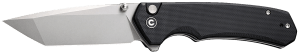 Civivi Knives C19059C-1 Brazen 3.46" Folding Tanto Plain Stonewashed D2 Steel Bladen Black Textured G10 Handle