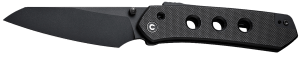Civivi Knives C22036-1 Vision FG 3.54" Folding Tanto Plain Black Nitro-V Steel Blade Black Textured G10 Handle