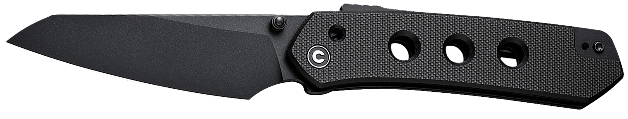 Civivi Knives C22036-1 Vision FG 3.54" Folding Tanto Plain Black Nitro-V Steel Blade Black Textured G10 Handle