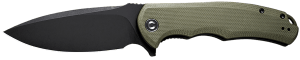 Civivi Knives C803F Praxis 3.75" Folding Plain Black Stonewashed 9Cr18MoV SS Blade OD Green Textured G10 Handle
