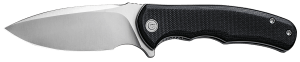 Civivi Knives C18026C-2 Praxis Mini 2.98" Folding Drop Point Plain Satin D2 Steel Blade Black Textured G10 Handle
