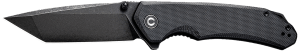 Civivi Knives C2023C Brazen 3.46" Folding Plain Black Stonewashed D2 Steel Blade Black Textured G10 Handle