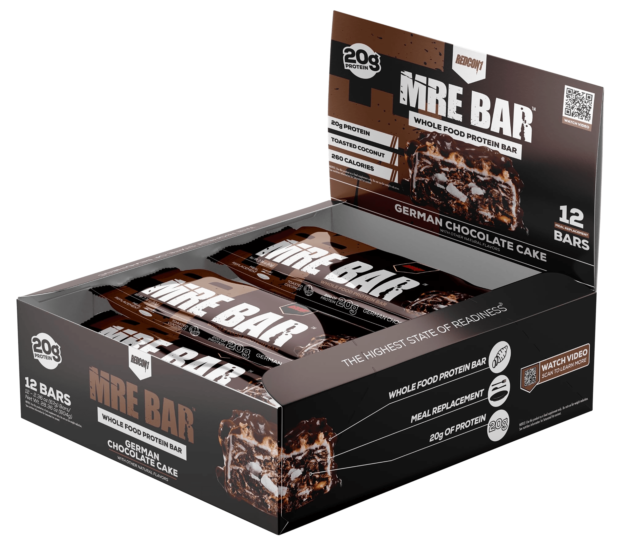 Redcon1 RC1MREBGCC12 MRE Protein Bar German Chocolate Cake 12 Pack Redcon1 RC1MREBGCC12 MRE Protein Bar German Chocolate Cake 12 Pack
