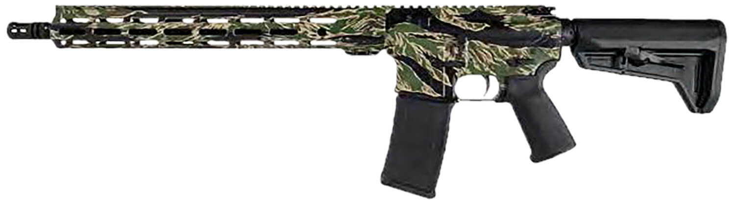 Shark Coast Tactical SCT00658TSH Tiger Stripe 5.56 NATO 30+1 16" Black Nitride Threaded Barrel Hydro-Dipped Tiger Stripe Camo Picatinny Rail Aluminum Receiver M-LOK Handguard Magpul SL-K Black Polymer Stock Black Polymer Grip Right Hand - Image 2
