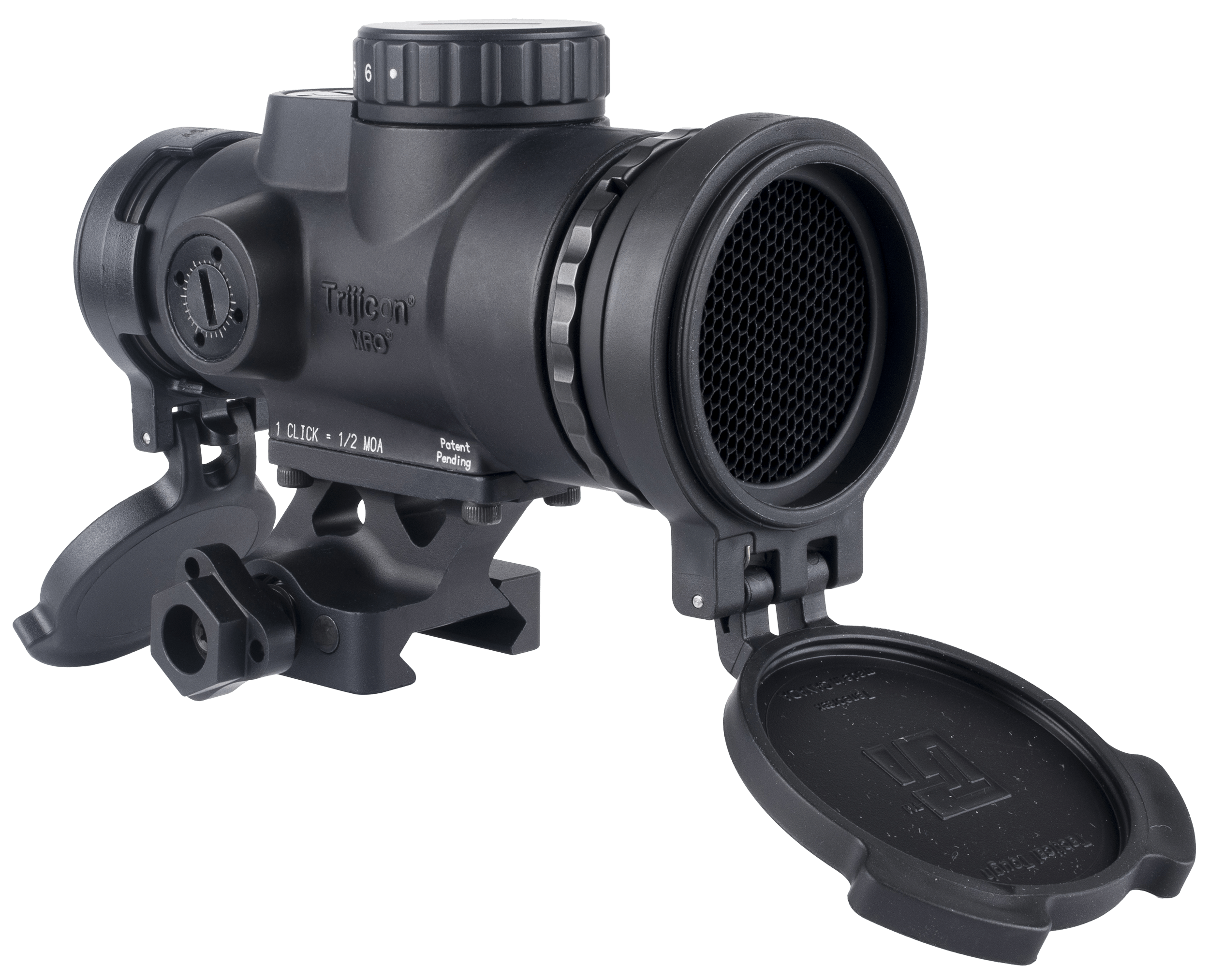 Trijicon 2200355 MRO SD Patrol Black 1x 25mm 2 MOA Red Dot Reticle Full Co-Witness Quick Release Mount W/ Q-LOC Technology