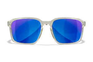 Wiley X AC6ALF09 Alfa  M/L Blue Mirror Lens Polycarbonate Gloss Clear Crystal Frame Frame