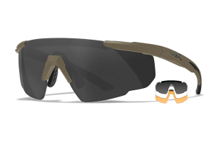 Wiley X 308T Saber Advanced  Smoke Gray/Clear/Light Rust Lens Polycarbonate Matte Tan Frame