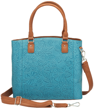 Gun Tote'n Mamas/Kingport GTM51TLDTBLUE Town Tote Turquoise Leather Cross-Body Bag