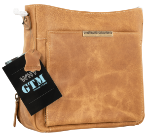 Gun Tote'n Mamas/Kingport GTMCZY98CRML Slim X-Body Leather Cross-Body Bag