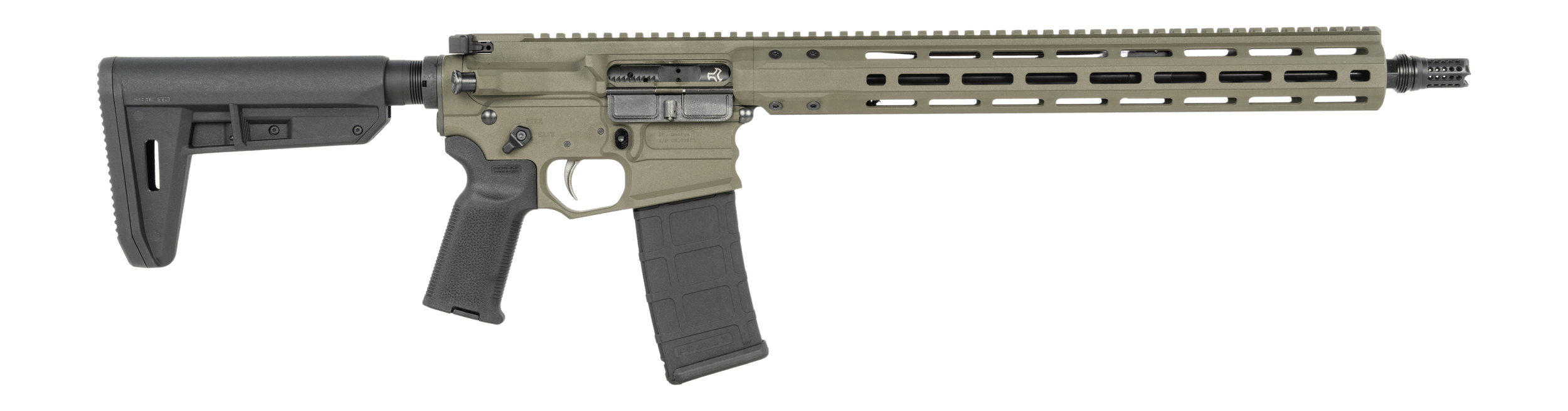 Cobalt Kinetics CKPROLITE55616CKG Pro Lite 5.56 NATO 30+1 16" Black Melonite Barrel CK Green Aluminum Receiver w/Picatinny Rail M-LOK Handguard Black Polymer SB Tactical SBA3 Brace Black Polymer Grip