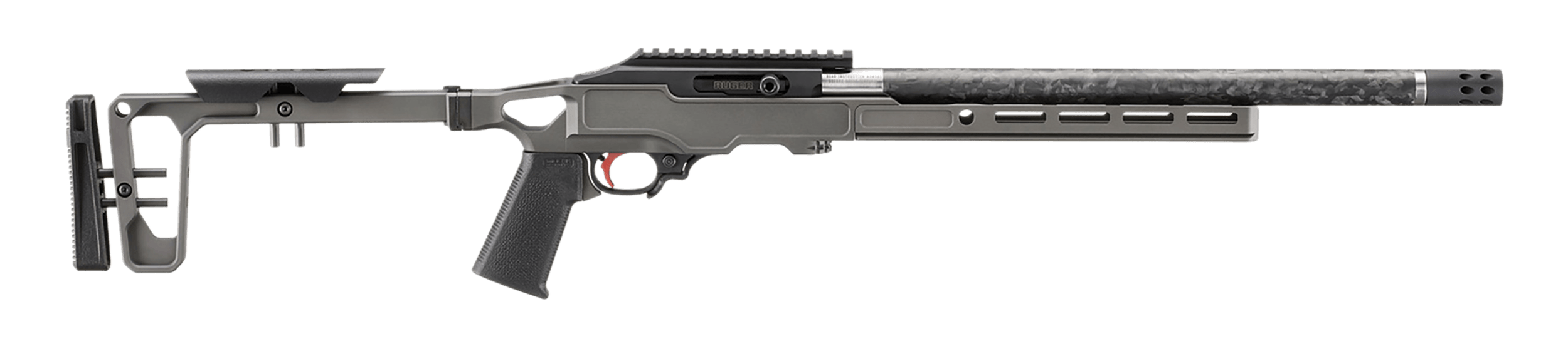 Ruger 31233 10/22 Carbon Fiber GunStuff Exclusive Carbine 22 LR 10+1 16.10" Satin Caron/SS Threaded Barrel Gray Anodized Picatinny Rail Aluminum Receiver ARCA Swiss/M-LOK Handguard Gray Birch Chassis