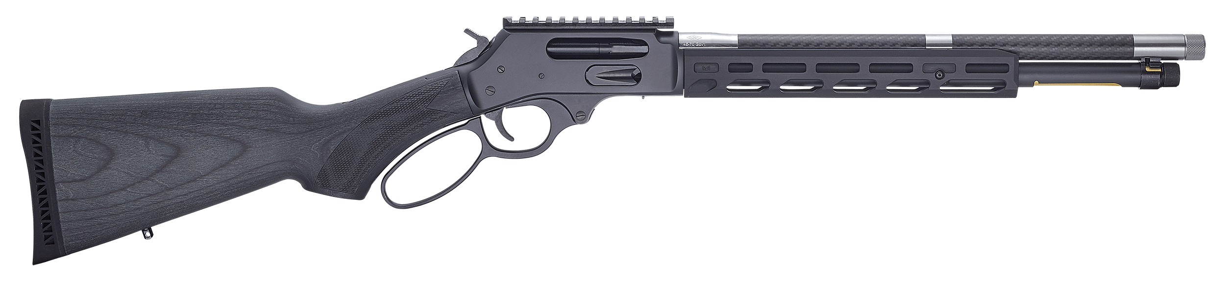 Henry H012MH SPD Hush Series 38 Special 357 Mag 7+1 16.50" Carbon Fiber Wrapped Threaded Barrel Blued Aluminum Receiver w/Picatinny Rail M-LOK Handguard Matte Dark Gray Buttstock Hardwood Laminate Stock Ambidextrous