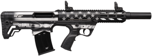 Gforce Arms GFY1USG GFY-1 USA 12 Gauge Semi-Auto 3" 5+1 18.50" Black Threaded Barrel  B&W American Flag Aluminum Receiver w/Picatinny Rail  B&W American Flag Bullpup Polymer Stock  Black Polymer Grip
